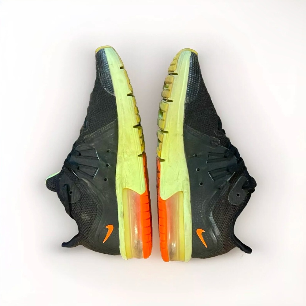 Size 4- Nike Air Max Sequent 3 Black Orange Volt Athletic Sneakers Shoes